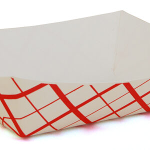 Southland #300 Paperboard Food Tray Red Check 3 lb. Capacity