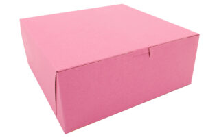 Non-Window Lock-Corner Bakery Box Pink, 10" X 10" X 4"