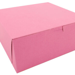 Non-Window Lock-Corner Bakery Box Pink, 10" X 10" X 4"