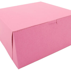 10" X 10" X 5" Bakery Box Pink Non-Window Lock-Corner