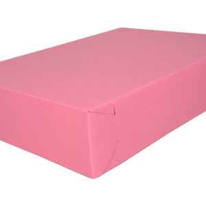 19.5" X 14" X 4" Bakery Tray Pink, Non-Window, Lock-Corner