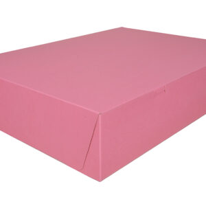 20" X 14.5" X 4" Bakery Box Pink, Non-Window, Lock-Corner