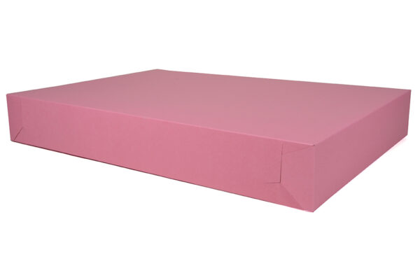 26" X 18.5" X 4" Bakery Tray Pink, Non-Window, Lock-Corner