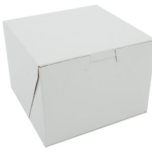 5.5" X 5.5" X 4" Bakery Box White, Non-Window, Lock-Corner