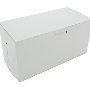 8" X 4" X 4" Bakery Box White, Non-Window, Lock-Corner