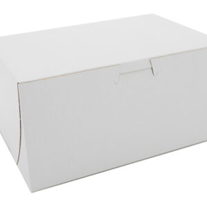 8" X 5.5" X 4" Bakery Box White Non-Window Lock-Corner