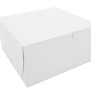 8" X 8" X 4" Bakery Box White Non-Window Lock-Corner