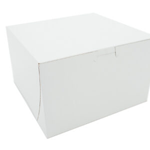 8" X 8" X 5" Bakery Box White, Non-Window, Lock-Corner