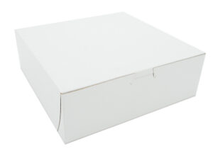 9" X 9" X 3" Baker Box White Non-Window Lock-Corner