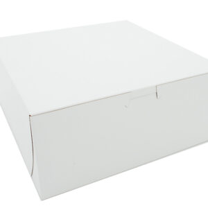 9" X 9" X 4" Bakery Box White Non-Window Lock-Corner