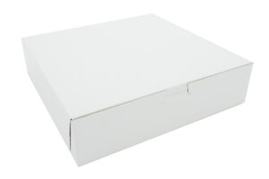 10" X 10" X 2.5" Bakery Box White Non-Window Lock-Corner