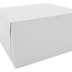 10" X 10" X 5.5" Bakery Box White Non-Window Lock-Corner