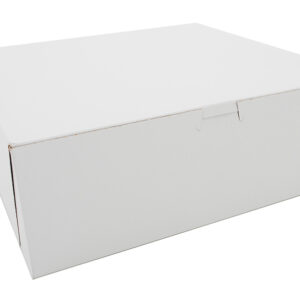 12" X 12" X 4" Bakery Box White Non-Window Lock-Corner
