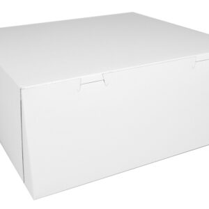 14" X 14" X 6" Bakery Box White Non-Window Lock-Corner