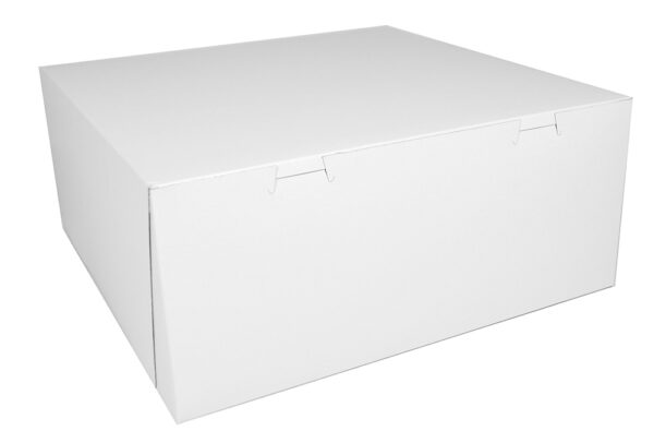 14" X 14" X 6" Bakery Box White Non-Window Lock-Corner
