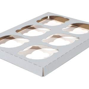 6 Count Cupcake Insert White/Kraft 8.88" X 6.88" X 0.75"