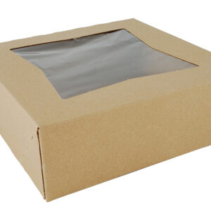 8" X 8" X 2.5" Bakery Box w/ Window Kraft, Paperboard