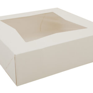 9" X 9" X 2.5" Bakery Box White Paperboard w/ Window