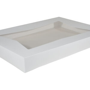 26.5" X 18.63" X 3" Bakery Box Top w/ Window, White Paperboard