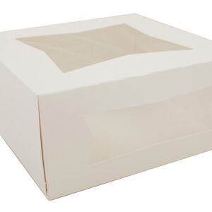9" X 9" X 4" Bakery Box White Paperboard w/ Window