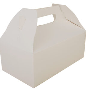8.88" X 5" X 3.5" 5# Barn Style  Carry Out Box, White Paperboard